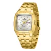 Kvinnors klocka helautomatisk mekanisk klocka rostfritt stål rems titta på vattentät design present Men's Watch Gold Watch