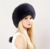 Зимний унисекс подлинный фекция Fox Fur Hat real Murs Bomber Hat с природной кожаной короной густой теплой русской меховой шляпы9392819
