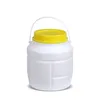 Balde de plástico redondo de 5 litros com tampa de contêiner de armazenamento em casa vazio para cereais alimentares garrafa de grau de alimentos 1 peça