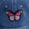 Ball Caps papillon patch ajusté denim matériau de baseball Cape de baseball Couleur de couleur printemps automne hip hop hommes femme papa Snapback