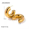 ترصيع الأذن الأنيق على شكل C في إكسسوارات مجوهرات من الفولاذ المقاوم للصدأ الذهب 18K