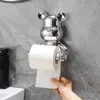 Toilet Paper Holders Cute bear tissue box creative fashion accessories bathroom wall wallpaper roll home waterproof tissue holder 240410