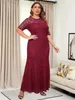 Plus Size Elegant Party Evening Formal Lace Dresses For Women 240410