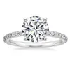 Anelli di cluster Eamti 925 Sterling Silver for Women 1 25 CT Round Solitaire Cubic Zirconia Enello di fidanzamento della zirconia Promessa Dimensione 4-123540