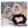 Haar rubberen bands nieuwe vrouw elegante parelbladen kralen meisjes scrunchies paardenstaart houders accessoires zachte elastische band drop levering jood dh1xk