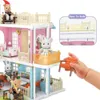 Dollhouse Minyatür Kada Town 1/12 Tiny Playhouse Model Banyo Yatak Odası Mutfak DIY El Yapımı Villa Yüzme Havuzu Kız Oyuncakları için