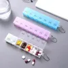 Utmärkt förvaringslåda 3 färger pillerbox bra tätningsbutik piller 7 rutnät påminde tablettpiller förvaringsarrangör fall