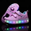 Sneakers Nowe różowe niebieskie czerwone USB moda moda dziewczyny chłopcy LED LIKE ROLE BATES DLA DZIECI DZIECI SNAKÓW Z KORES