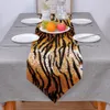 Animal Tiger Skin Textura Mesa Amarela Runner Dining Tea Table Shoe Capa Tapa de mesa Tapetes de festas de festas de festas de festas