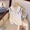 24ss Designer Women's Summer Cotton Women's Slim-Fit Le lettre de gilet broder