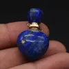 Новый натуральный драгоценный камень Lapis Lazuli Perfume Bottle Bottle Heart Diffuser Используется для ювелирных украшений для ожерелья