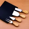 4pcs/Set Wood Hander Sets Bard Set Oak Bamboo Cheese Cutter Knife Slicer Kit