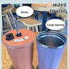 Water Bottles Travelfriendly Geometric Straw Cup Keep Your Drinks Or Cold