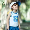 Tシャツアミラベイビーベスト2023夏の新しいかわいい中国語ピンインプリントノースリーブのTシャツ通気可能なカジュアルトップチルドレン少年少年0-6Y 240410