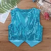 Kids Glitter Sequins Dance Performance Costume Washingcoats Enfants garçons filles Jazz Hip Hop Dance Veste de danse