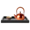 Tavolino in bambù di colore nero vassoio in legno vassoio per alimenti contenitore per il ristorante bar per la casa per la colazione tè caffè
