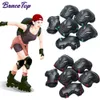 Bracetop 6pcs/set tieners volwassen knie pads elleboog pads pols bewakers beschermingsuitrusting voor roller skateboarden skateboarden fietsport