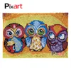 Latch Hook Rug Three Owls Crocheting Wall Tapestry Kits DIY Carpet Rug Chunky Yarn Needlework Knitted Floor Mat Hobby & Crafts