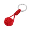 New Key Chain Military Parachute Woven Rope Ball Keychain Paracord Lanyard Key Ring Monkey Fist Key Chains Outdoor Survival Tool