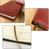 Notes de carnet A6 Pocket Leather Notebook Agenda 2024 Jour hebdomadaire Planificateur Auto rempli de notes Small Note With Pen Student Office Stationery