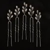 5pcs Handmade Wedding Bride Simple Dainty Richestones Hair Pins Prom Prom Hear Headpied Coils Clips Hicestone Hair Accessoires