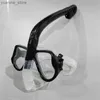 Dykmasker full ansikte snorkel mask dykväxel vuxen professionell snorkel mask anti-dräkt vattentäta mjuka silikonglas uv glasögon s y240410