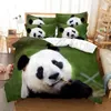 Panda dekbedovertrek set schattig dierenpatroon twin beddengoed set voor jongensmeisjes microfiber wilde gigantische panda king size dekteromslag