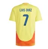 24 25 Colombia JAMES Soccer Jerseys Kids Kit Columbia National Team Football Shirt Home Away Set Camisetas 2024 Copa America D.VALOYES ARANGO C. CHUCHO CUADRADO