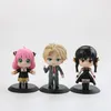 6шт/установить новый шпион x Семейный аниме фигура фигуры Toys Pvc Family Family Anya Forger Цифры модели куклы 10 см для детей детей подарок