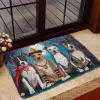 CLOOCL 3D Graphic Halloween Doormat Animals Dogs Pit Bull House Doormat Decor 3D Print Absorbent Mat Floor DoorMat Non-Slip