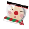 100 pcs kerst Pe Biscuit Candy Cookie Plastic Tassen Zelfklevende DIY Biscuits Snack Bakpakket Decor Kids Gift Supplies