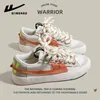 Casual Shoes Warrior Original Design Män och kvinnor Canvas Sying Syntetiskt läder Gummi LACE-UP Fashion Sneaker Summer Walking