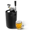 5l Beer Keg Mini Keg Tap Dispenser, Matte Black Growler Barrel Carbonated Co2 Charger Brewing Easy Storage Craft Beer Equipment