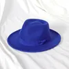 Fashion Men Fedoras Hat Womens Jazz Hat with Bow Tie Elegant Spring Black Woolen Blend Cap Outdoor Casual Felt Hat 240322