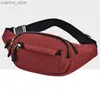 Sport Bags Womens waterproof outdoor sports bag unisex canvas bag Fanny bag solid color zipper Crossbody mens bag Y240410Y240418S64F