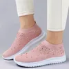 Fitness Shoes Women Crystal Bling Sneakers Summer Casual Breathable Knitted Sock Vulcanize Comfortable Slip On Flat Loafers