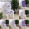 Purple Romantic Lavender Printing Chair Cover For Dining Room Kitchen High Back Seat Covers Hotel Party Wedding Decor