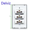 Delviz Brazil Standard Socket、White Tempered Glass Panel、3Gangs 3 Pins Hole10Aソケットタイプnプラグ、壁埋め込みパワーアウトレット