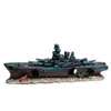 47x9 5x12cm Navy Warship Batttle Ship Resin Boat Aqaurium Tank Fish Decoration Ornament Underwater Ruin Wreck Landscape A9154 Y2003110