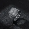 Hip Hop Mens Bijoux Anneaux Diamond Iced Out Bling Fashion Gold Silver Ring3163