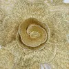 1PC Gold Lace Applique GRAND Collier Collier Appliques broderie de dentelle Tissu de tissu Couture Patchwork Patchwork Diy Craft Scrapbooking