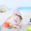 New Sunscreen Beach UV Cut Cap Pink Children's Shawl Cap Soft and Light Travel Wild Color Sun Hat Children's Hat 1-4 Years