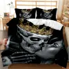 Skull Dobet Cover Set 3D Beauty Skull Gothic Pattern Couple pour les amoureux Ensemble de literie Double Queen King Size Polyester Qulit Cover