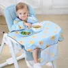 Född långärmad haklig täckning med bordduk täcker baby matsstol klänning vattentät saliv handduk burp förkläde mat matar 240409