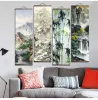 Affiche imprimée Nordique Toile Paint Scroll Paint Paysage Chinois Paysage avec art d'eau d'encre pour cadeau Mur Home Decor