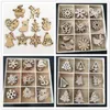 50pcs Gwiazda Gwiazdy Snowflake kształty drewniane scrapbooking rzemios