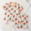 T-shirts zomer babymeisje jongen korte mouw kleding set katoenbloem t-shirts en shorts 2 stuks outfits kinderpyjama's huiskleding 240410