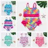 2 ~ 12 Jahre Kleinkind Baby Girls Badeanzug Rüschenstil Girl Bikini Bikini Set Schwimmoutfit Tankini Set