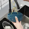 Küche Aufbewahrungsschale Form Waschbecken Schwamm Abflussregal Hängende Korb mit Seil Haus Seifenschalenzubehör weiß