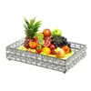 Boîtes de rangement de rangement Plateau Crystal Cosmetic pour le mariage Home Vanity Decorating Fruit Cake Candy Bijoux
